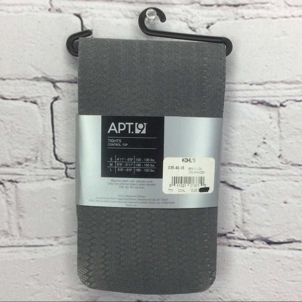Apt. 9 Control Top Gray Tights Textured Pattern Light Academia Various Sizes NWT - Picture 2 of 6
